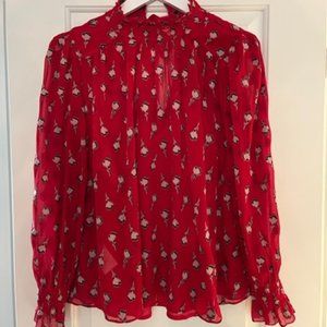 Ba&sh Rouge Printed Silk Blend Top